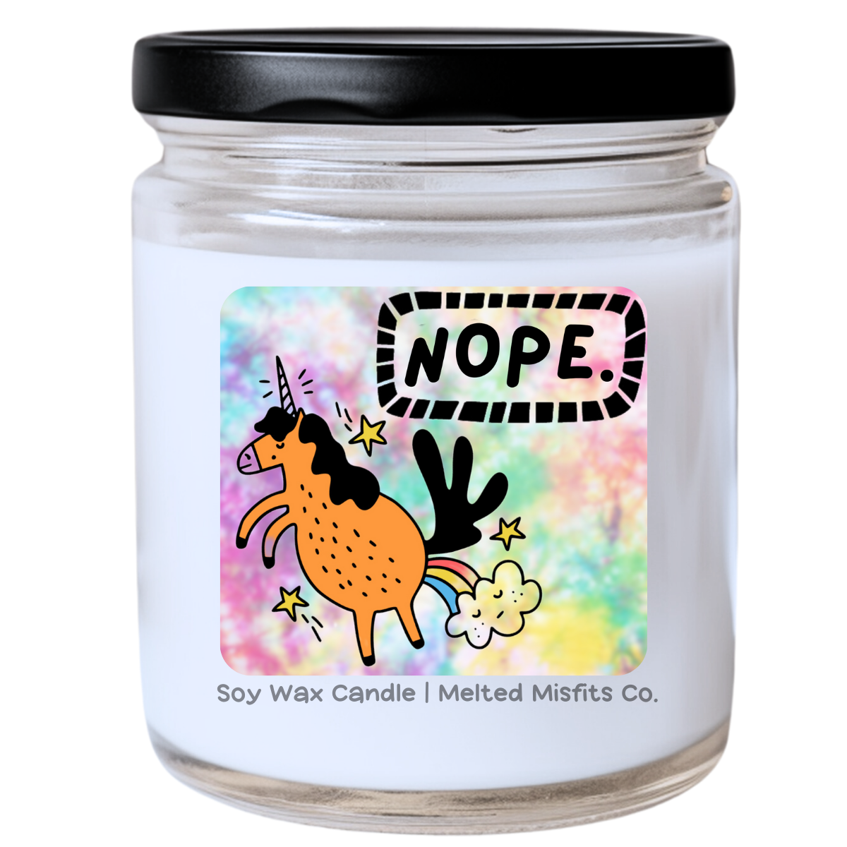 Nope Unicorn Y2K Jar Candle - Funny & Unique Holiday Gift, Fun Sassy Candle, Perfect for Nostalgic Decor