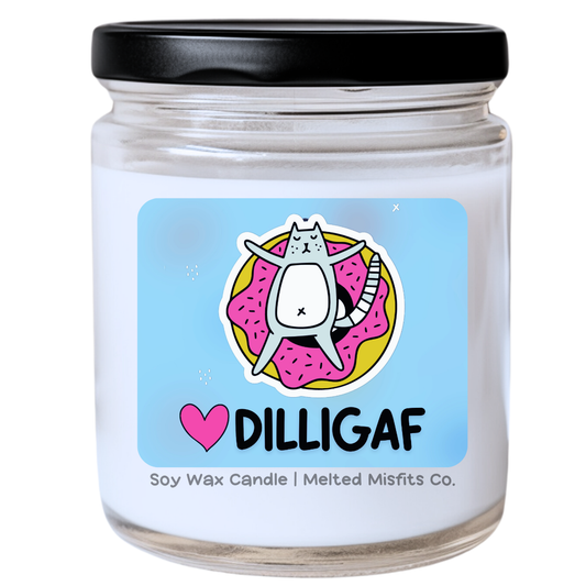 Cat Dilligaf Jar Candle | Snarky & Unbothered Feline Vibes | Handpoured Soy Wax | Phthalate-Free | Collection