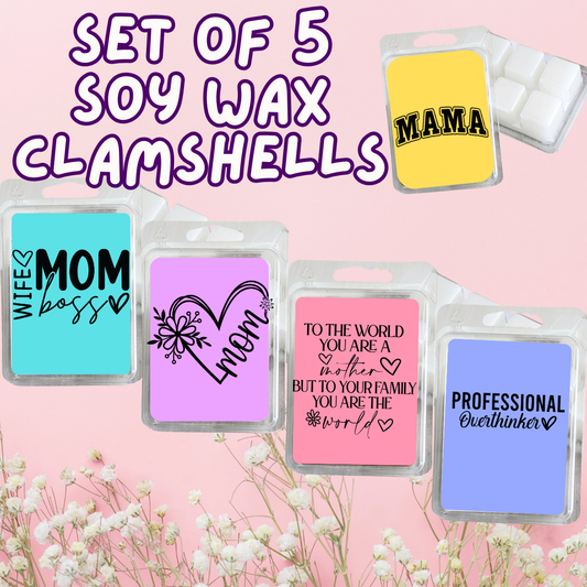 Mother's Day / Spring - 5 Piece Soy Wax Clamshell Set #17