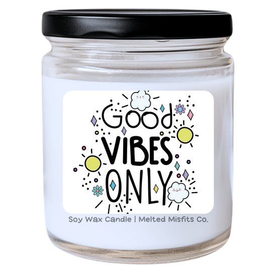 Good Vibes Only Jar Candle | Positive & Uplifting | Handpoured Soy Wax | Phthalate-Free | Collection