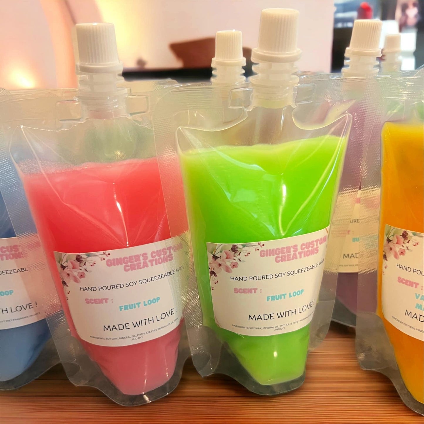 Squeeze Wax - Spring Scents - Highly Scented Soy Wax Squeeze Pouch