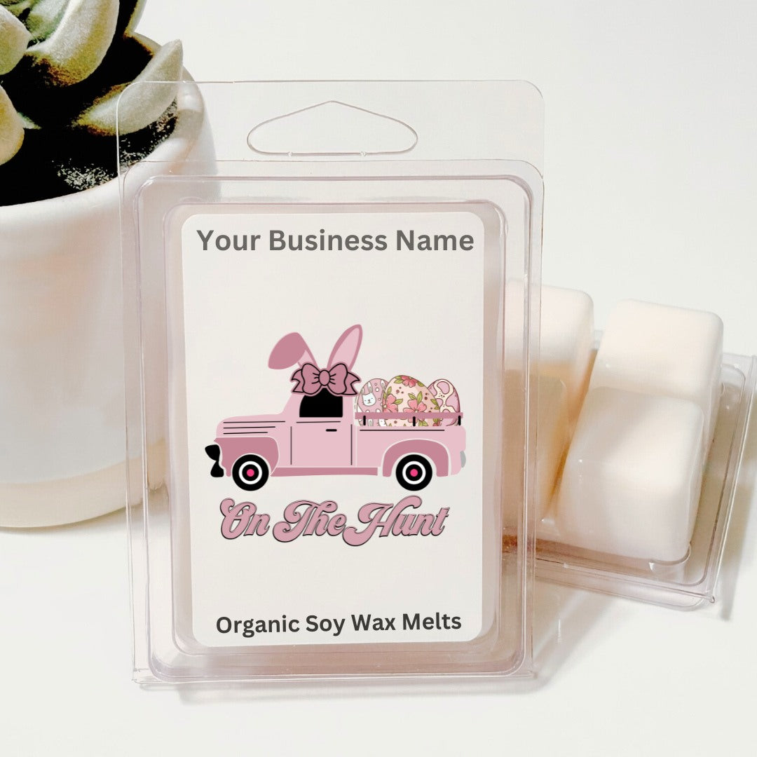 On The Hunt Bunny Truck - Easter Soy Wax Clamshell (Customizable)