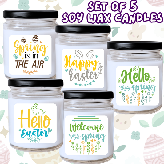 Easter / Spring - 5 Piece Jar Candle Set #50