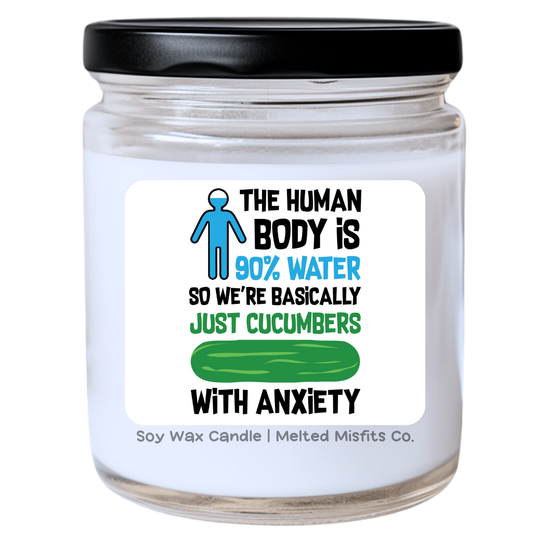 Cucumbers with Anxiety Jar Candle | Funny & Relatable Quote | Handpoured Soy Wax | Snarky & Fun | Collection