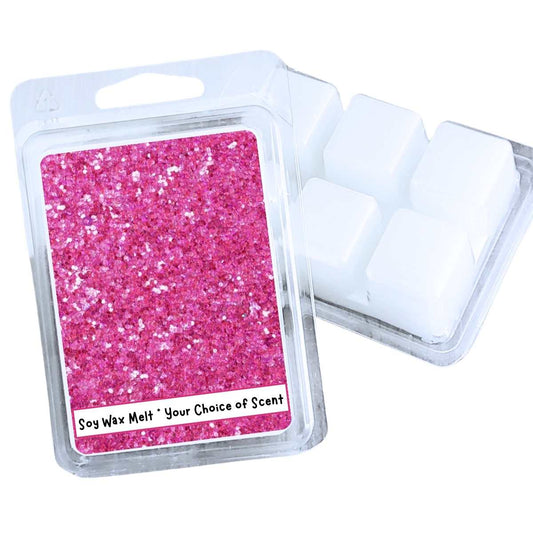 Pink Glitter Print Valentines Wax Clamshell