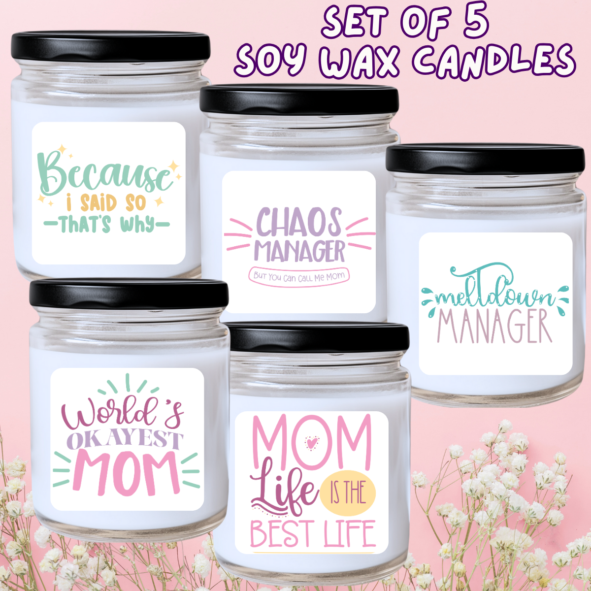 Mother's Day / Spring - 5 Piece Jar Candle Set #8