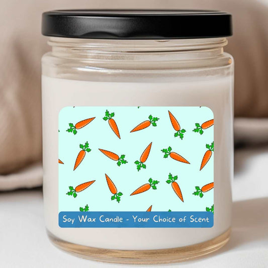 Mint Carrots All Over - Easter 8oz Jar Candle (#127)