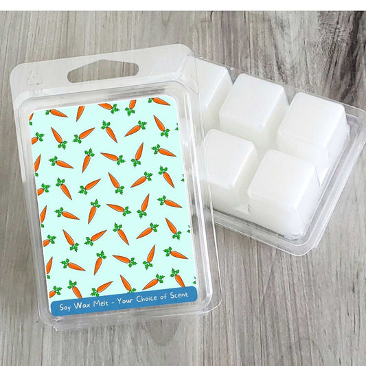 Mint Carrots All Over - Easter Soy Wax Clamshell (#128)