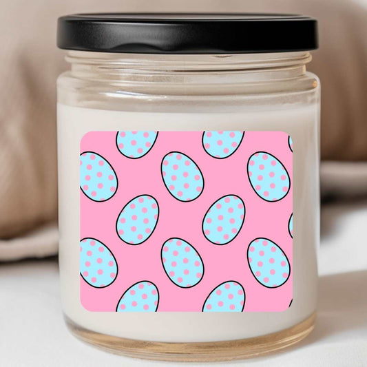 Pink Polka Dot Eggs - Easter 8oz Jar Candle (#157)