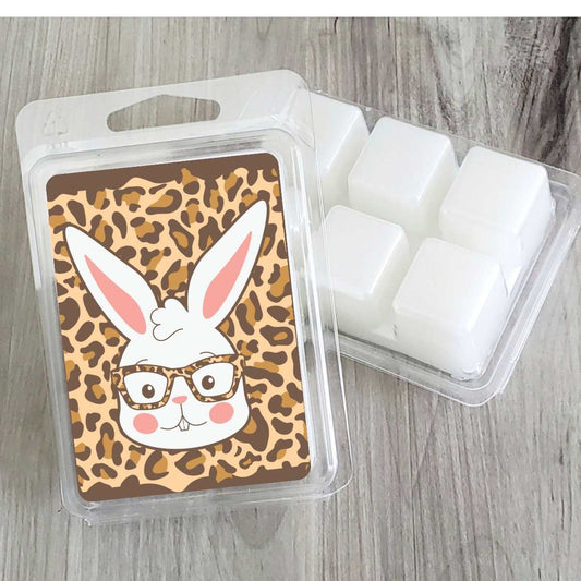 Glasses Bunny Western Leopard - Easter Soy Wax Clamshell (#184)