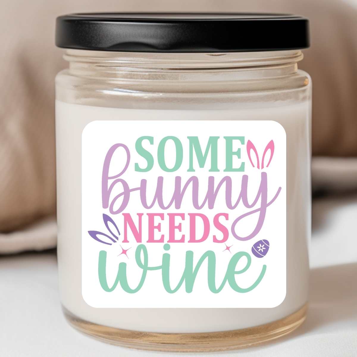 Some Bunny Needs Wine - Easter 8oz Jar Candle (#99)